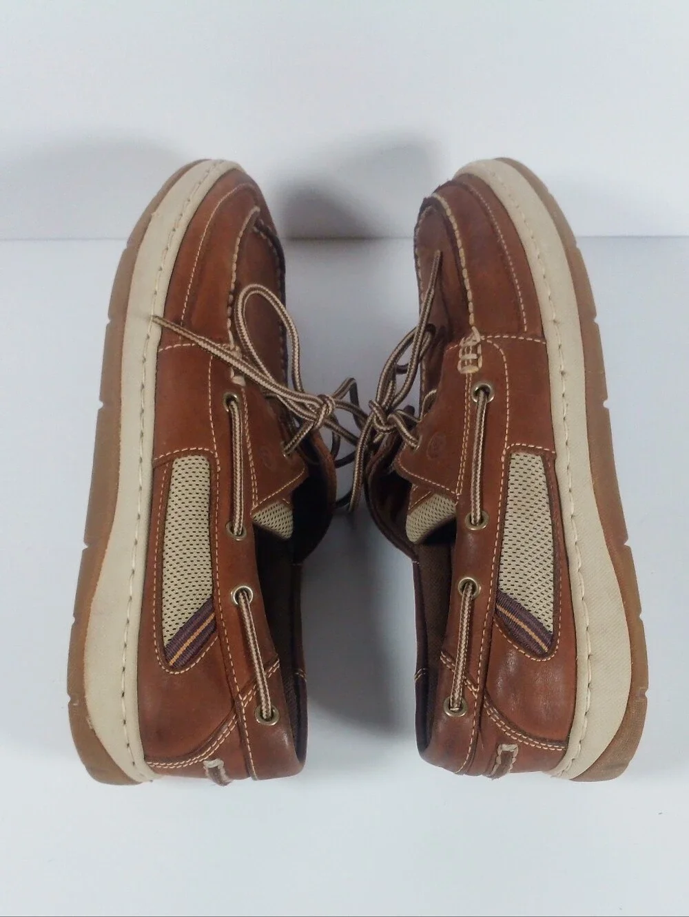 Rockport Works Mens Brown Leather Mesh Sailing Club Boat Shoes RK6736 Size 10